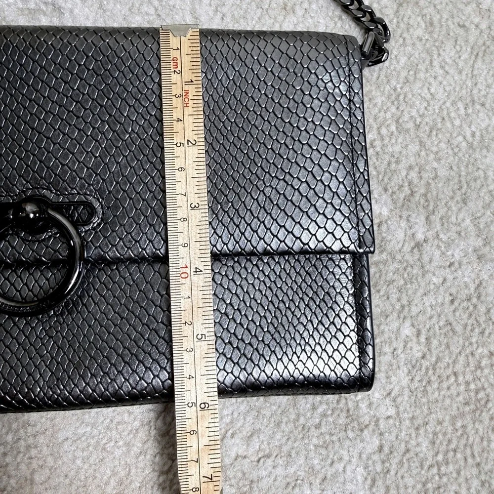 Rebecca Minkoff Jean Convertible Crossbody Bag Clutch Snake Embossed Leather
